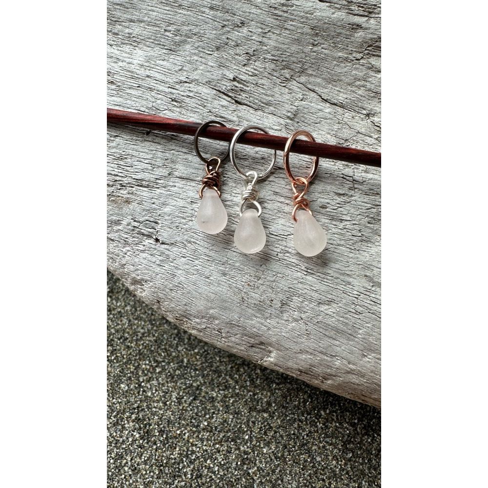 Small Handcrafted Glass Drops - Lightest Pink