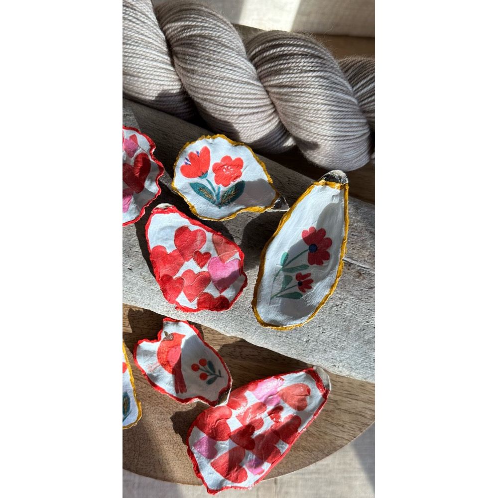 Petite Shell Vessels- Hearts & Flowers
