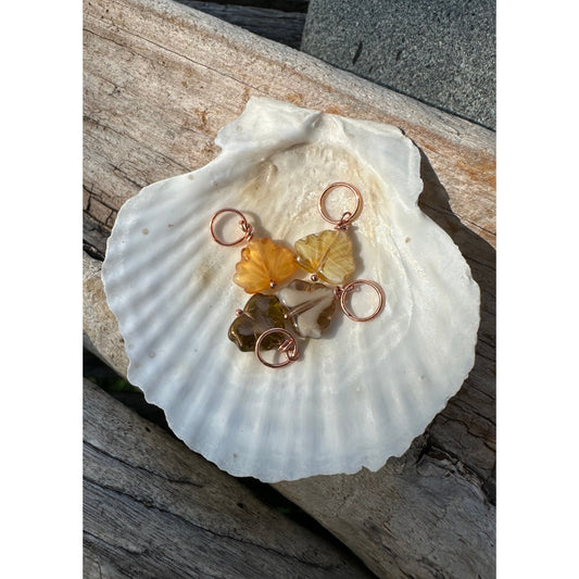 Glass Maple Leaves - Set of 4