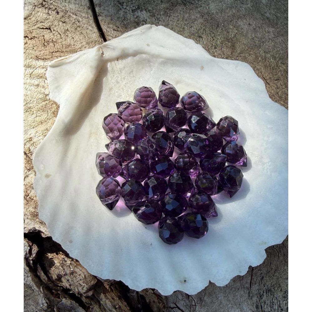 Mini Faceted Glass Crystals - Purple