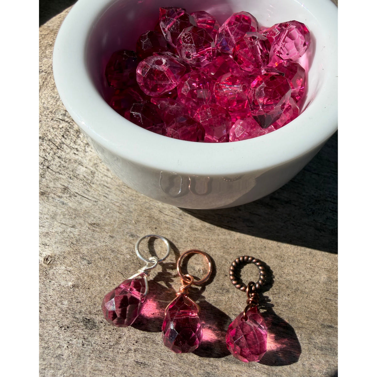 Faceted Glass Crystals - Rose