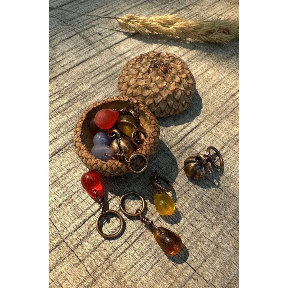 Antique Copper Pumpkin & Glass Mix