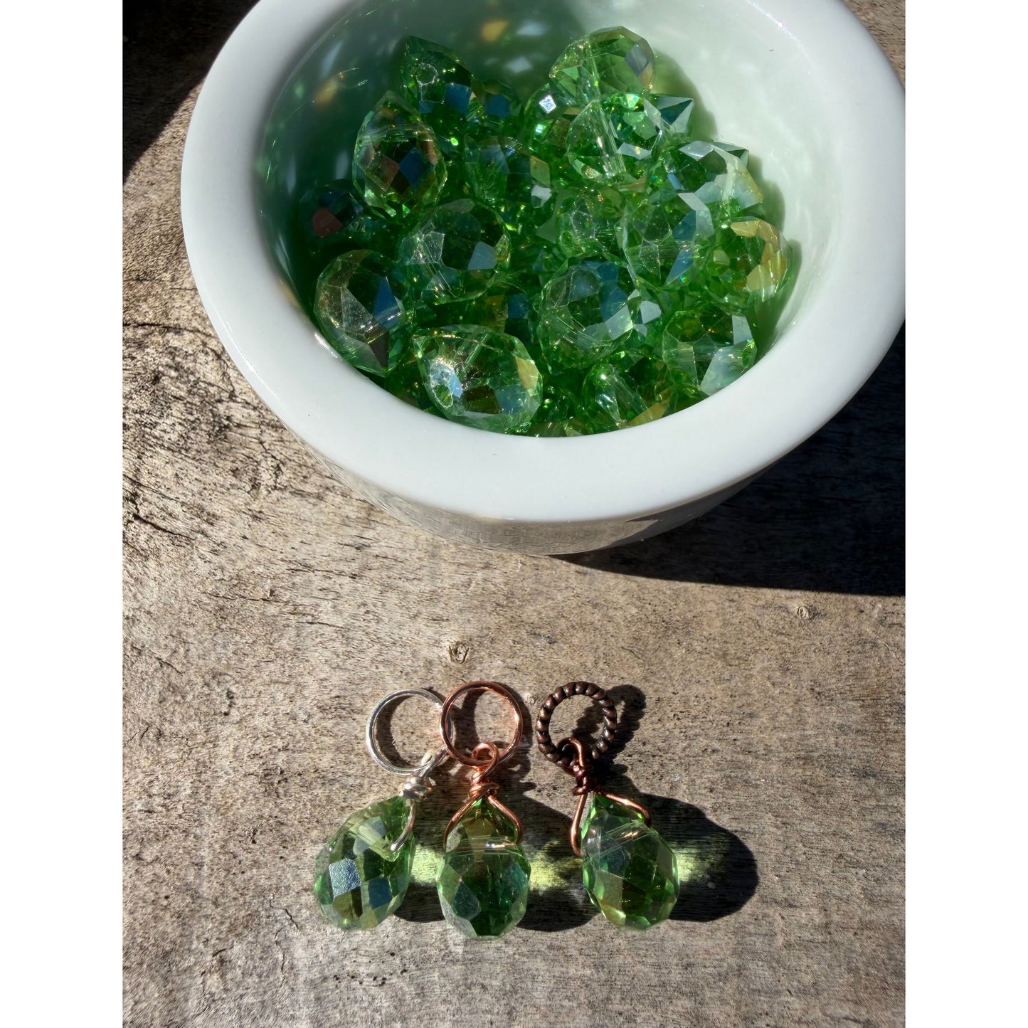 Faceted Glass Crystals - Light Green