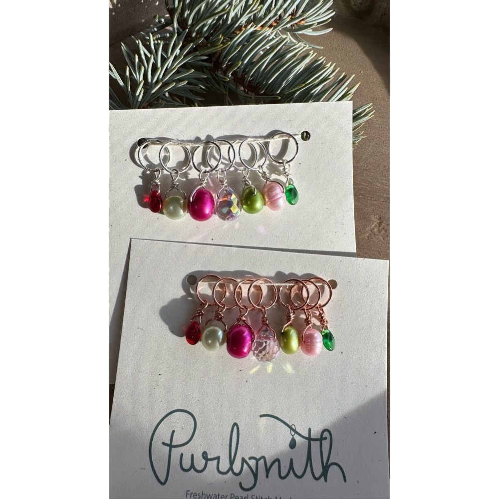 Peppermint Swirl Pearl, Crystal & Glass Mix