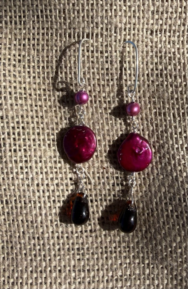 Gemstone & Pearl Earrings