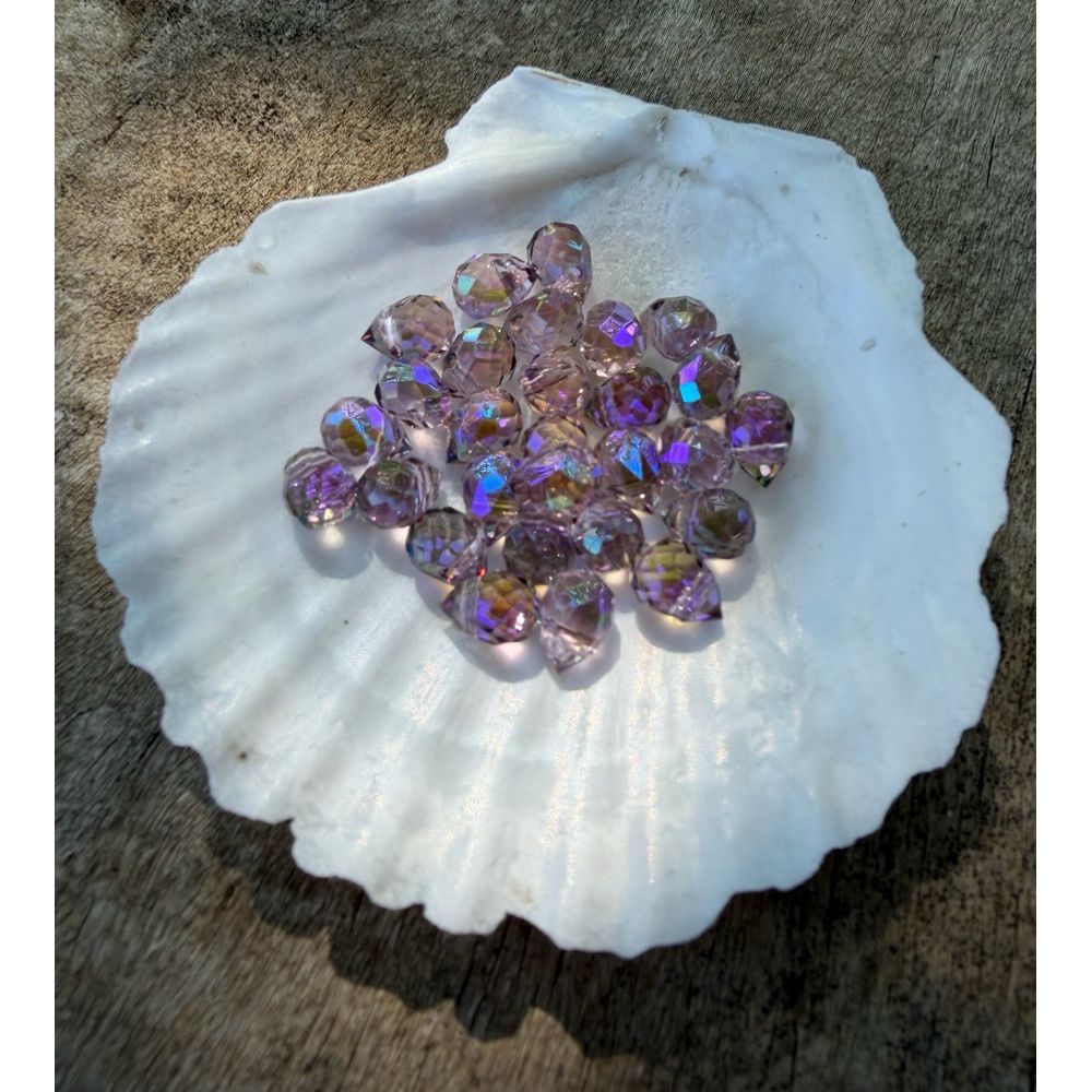 Mini Faceted Glass Crystals - Mauve