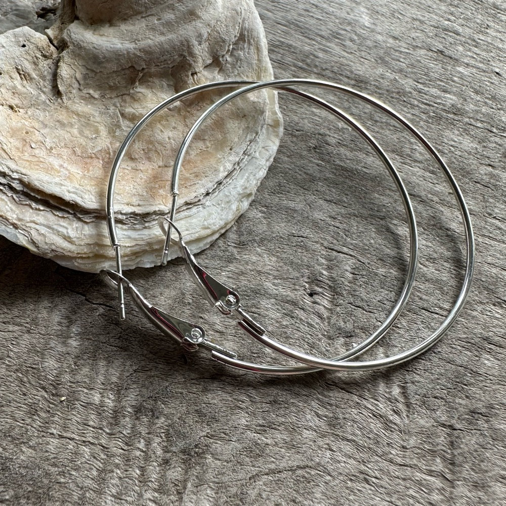 Hoops - Large Silver plated