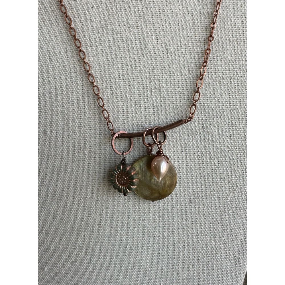 • Curve Antique Copper Pendant