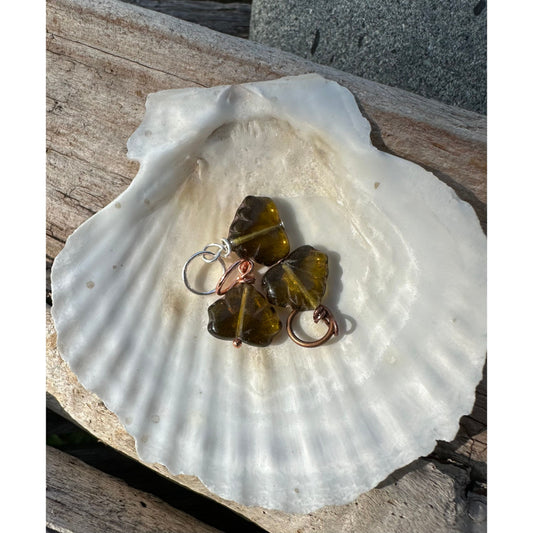 Glass Maple Leaves - Olive