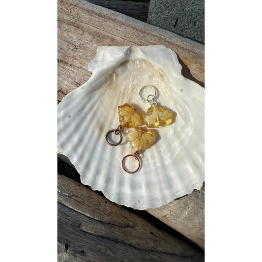 Glass Maple Leaves - Honey