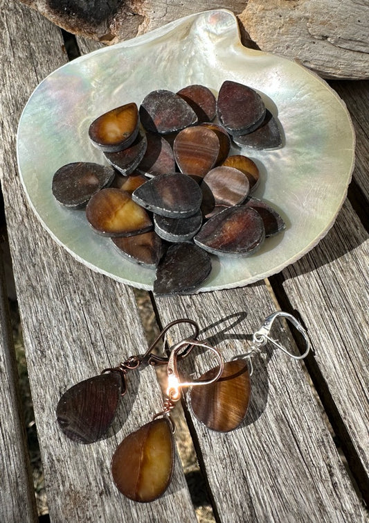 Mahogany Mother of Pearl Drops