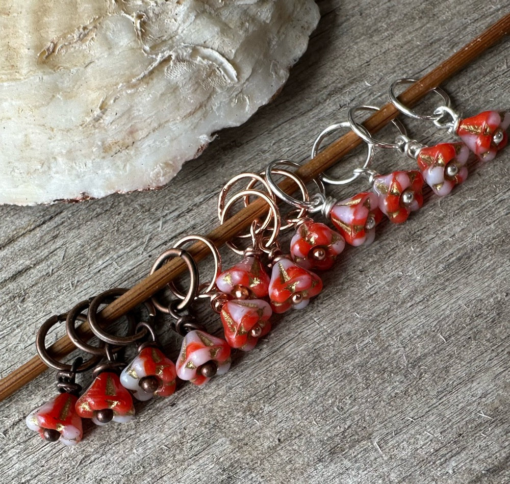 Glass Flower- Persimmon Swirl