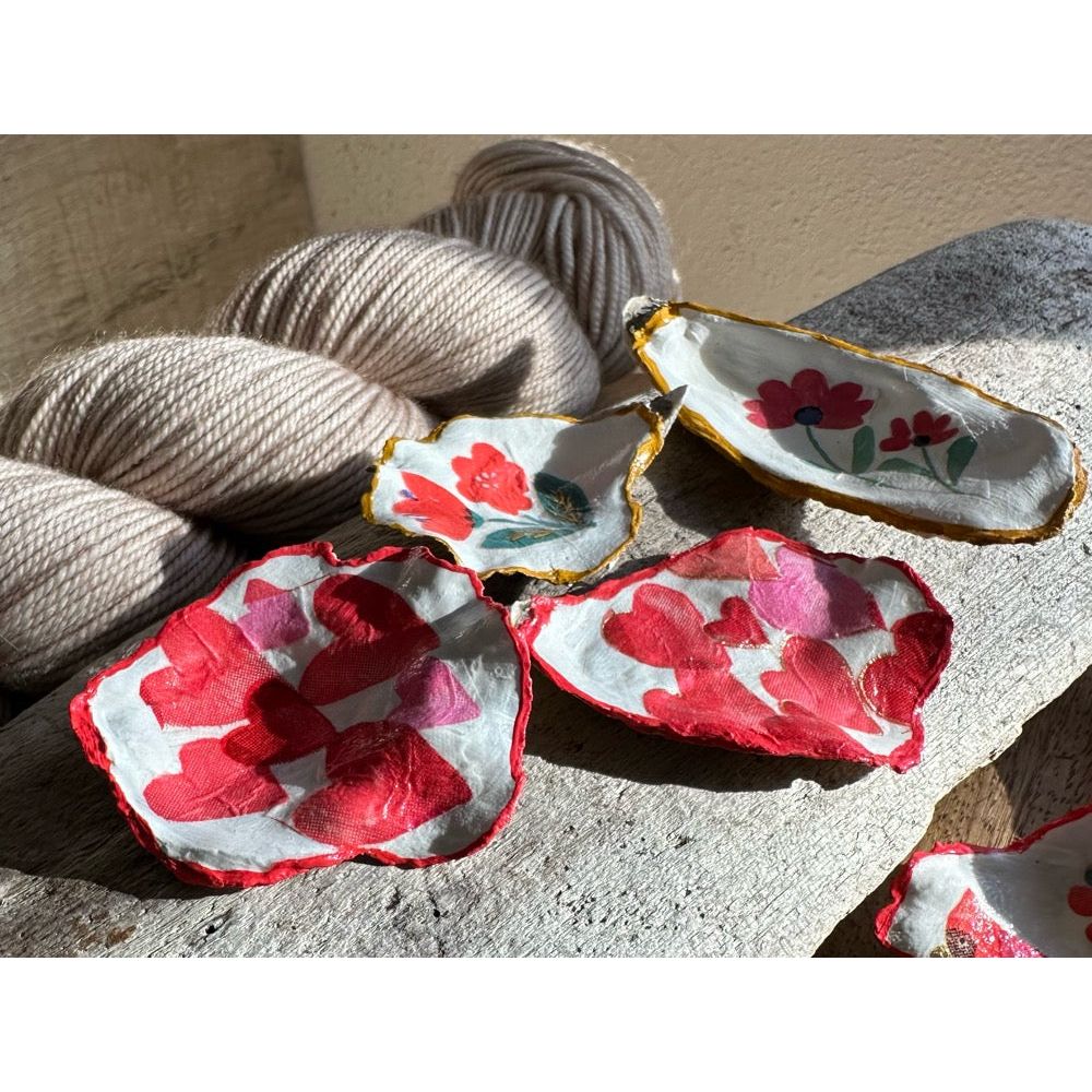 Petite Shell Vessels- Hearts & Flowers