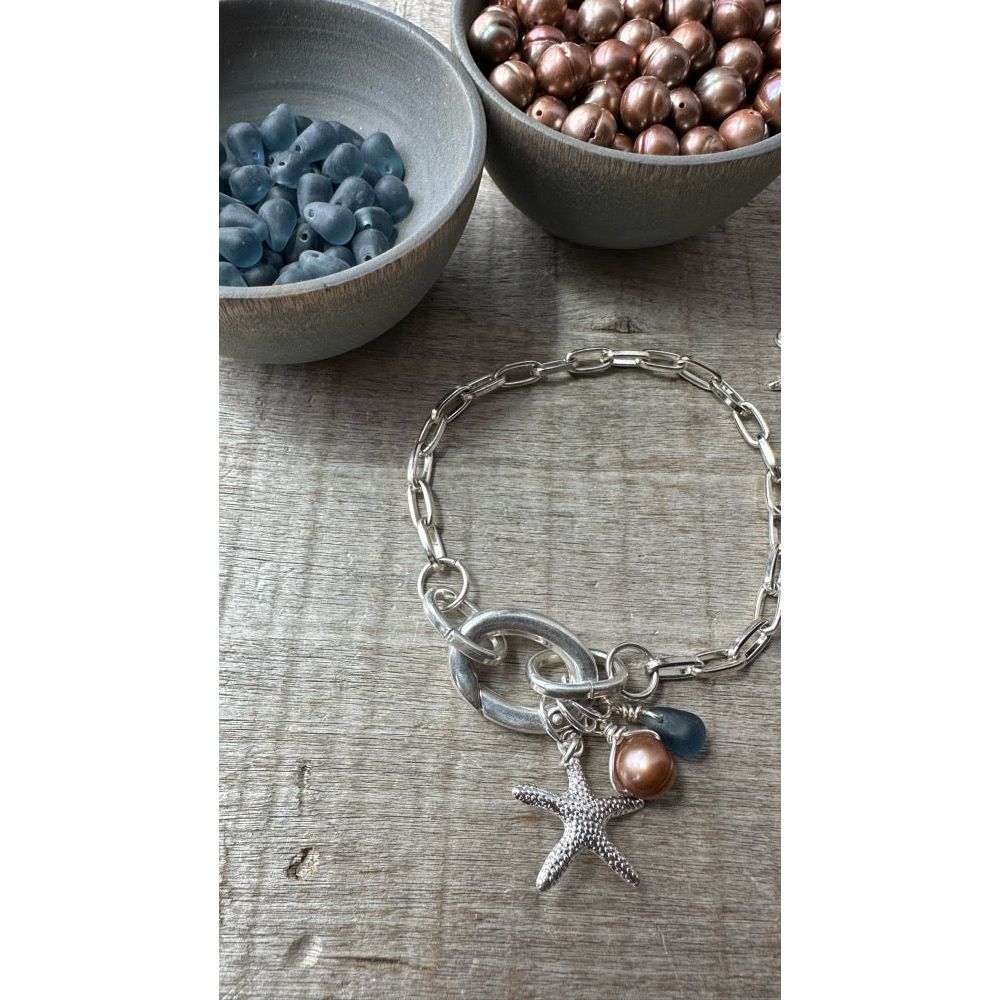 Starfish & Pearl Charm Bracelet