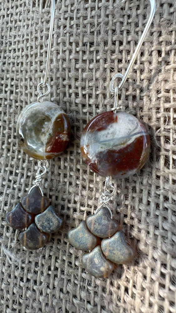 Ocean Jasper & Glass Earrings