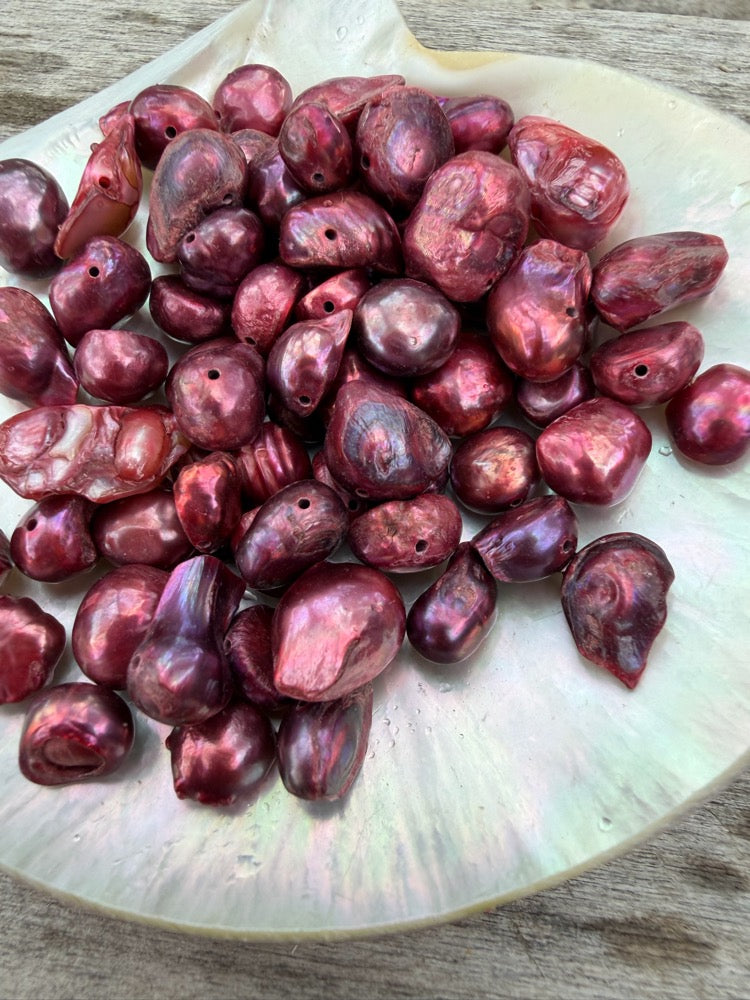 Freshwater Pearls - Rhubarb Baroque
