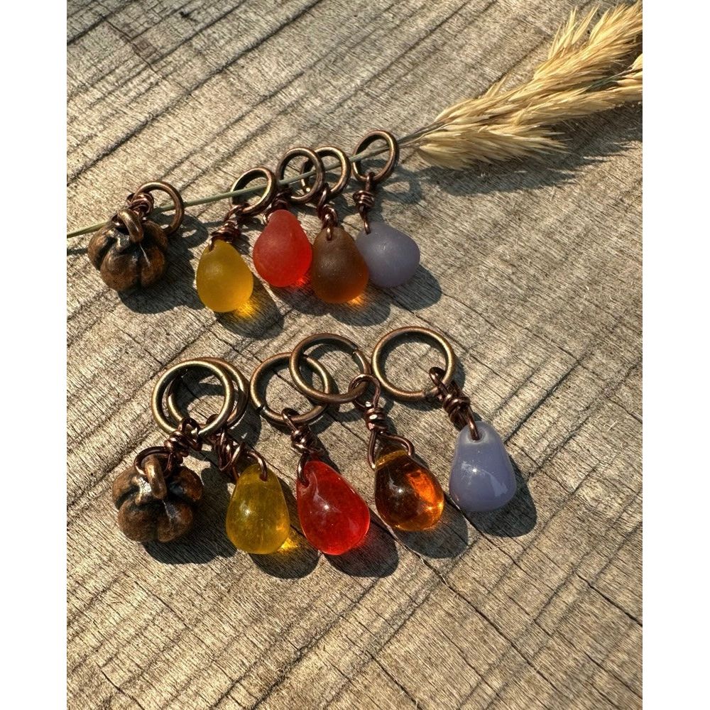 Antique Copper Pumpkin & Glass Mix