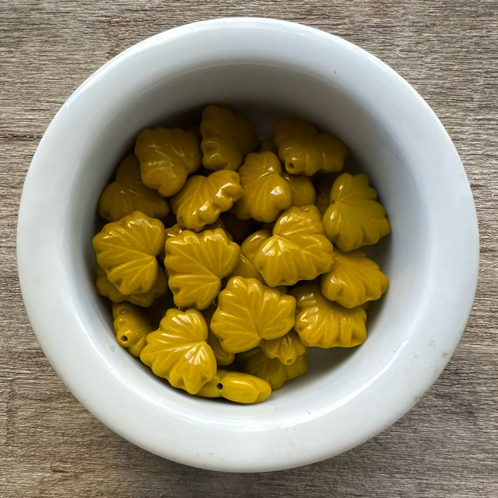 Glass Maple Leaves - Mustard