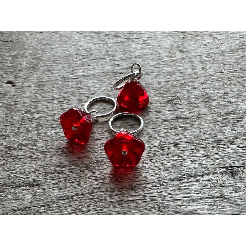 Glass Flower - Clear Red