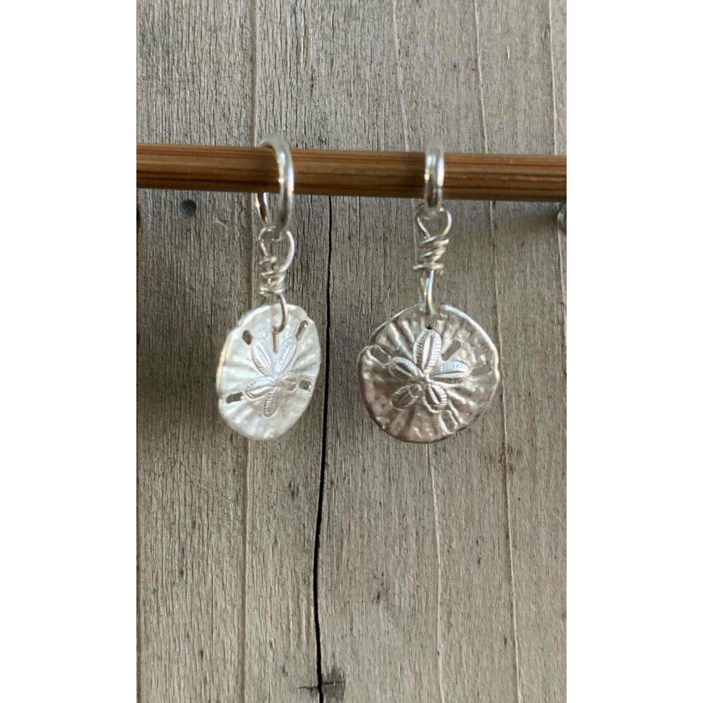 Silver Plated Sand Dollar Stitch Marker/Charm