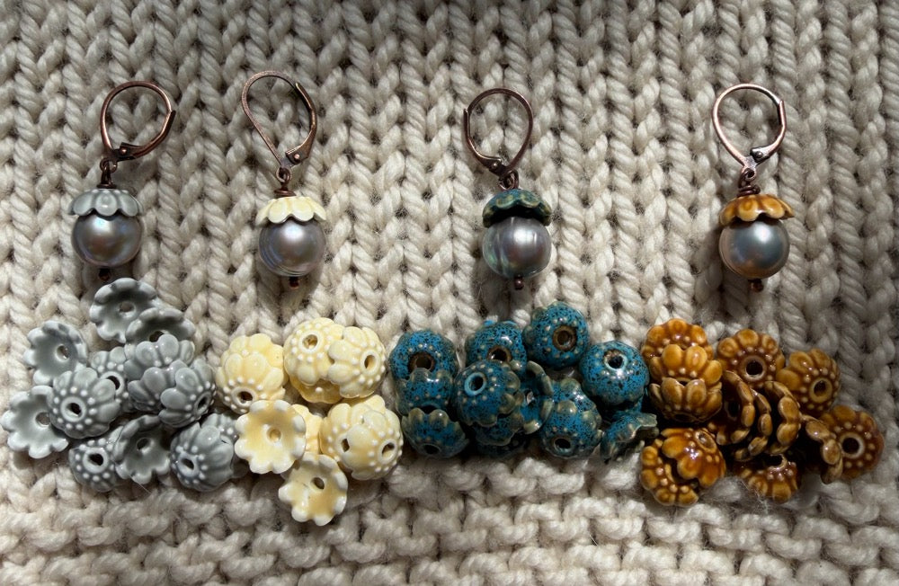 Ceramic & Pearl Acorn