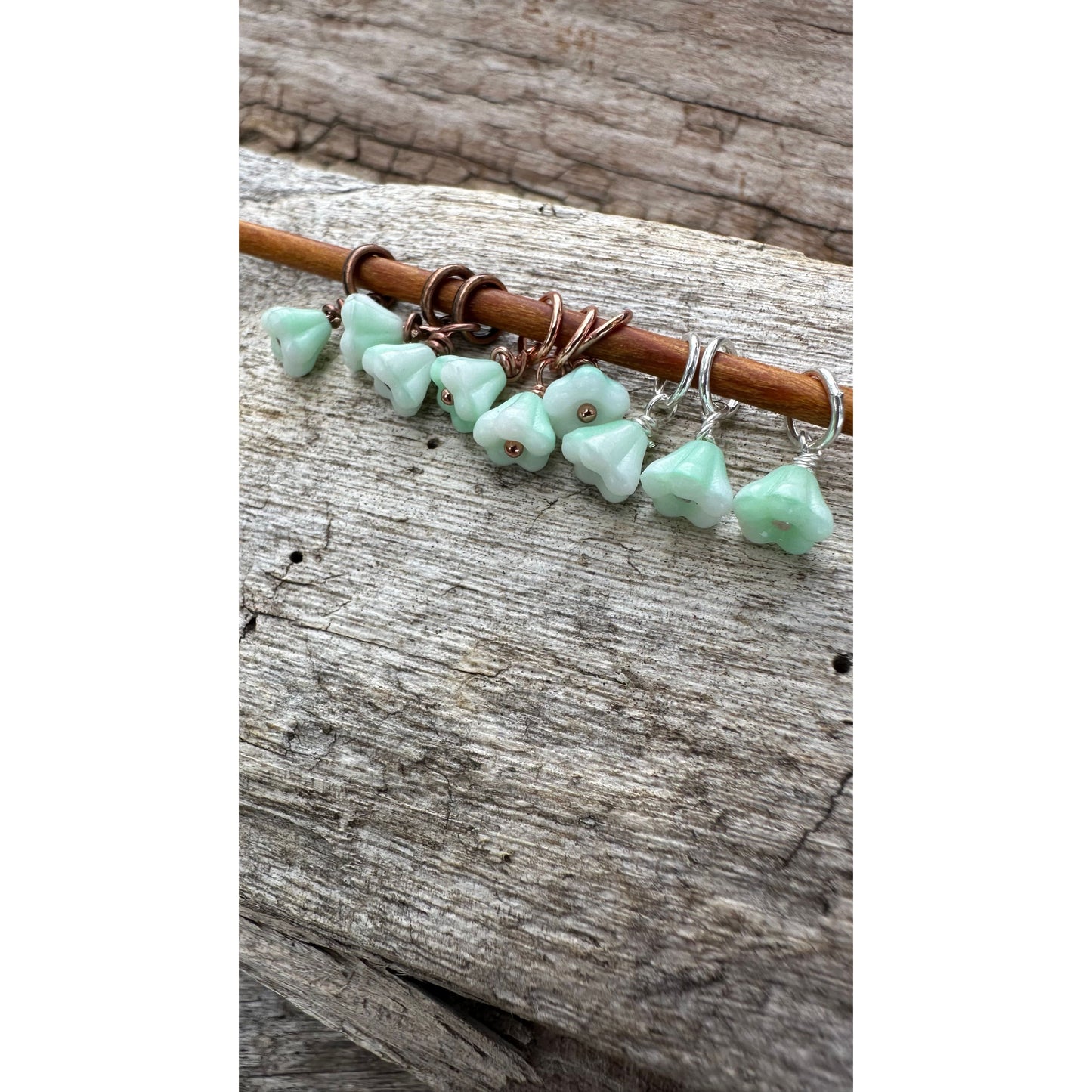 Glass Flower- Mint Swirl