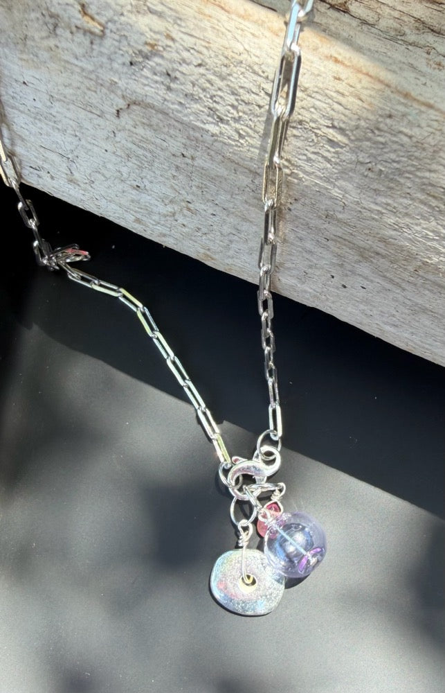Sterling Charm Necklace - Lilac