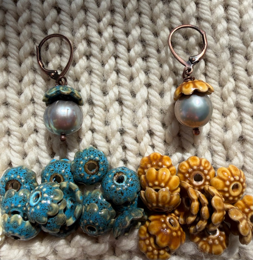 Ceramic & Pearl Acorn