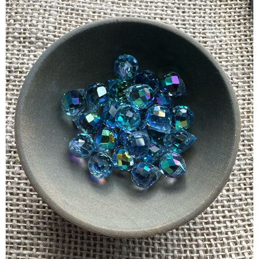 Faceted Glass Crystals - Light Blue