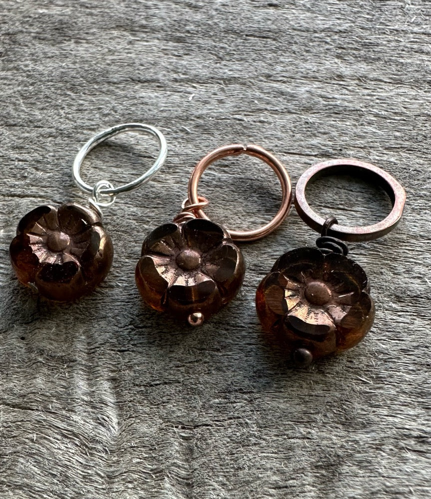 Cut Glass Blossom - Dark Amber