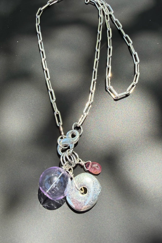 Sterling Charm Necklace - Lilac