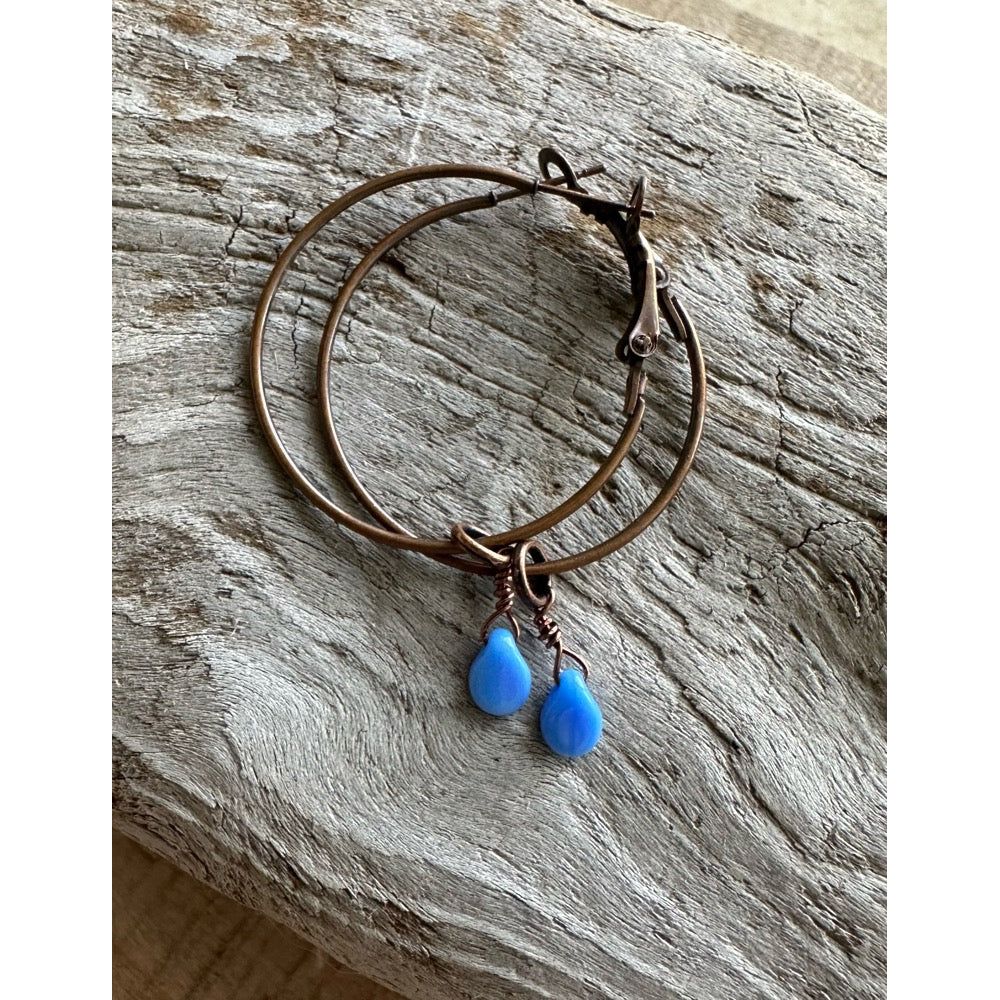 Antique Copper Hoop Earrings