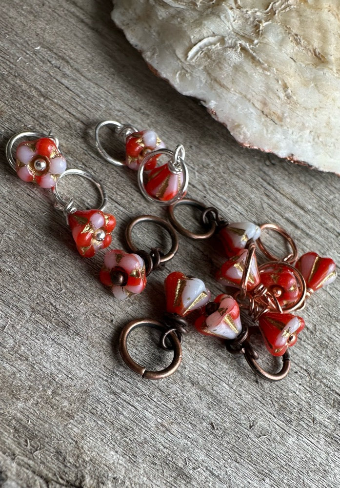 Glass Flower- Persimmon Swirl