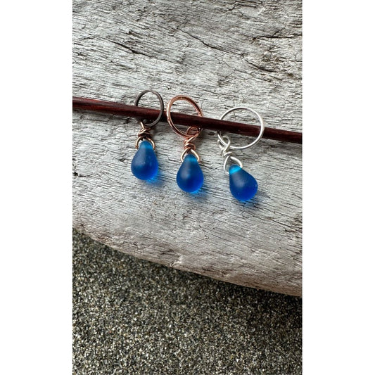 Small Handcrafted Glass Drops - Blue