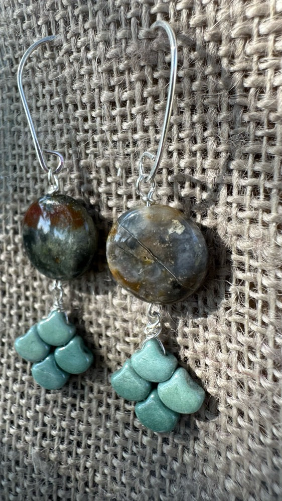 Ocean Jasper & Glass Earrings