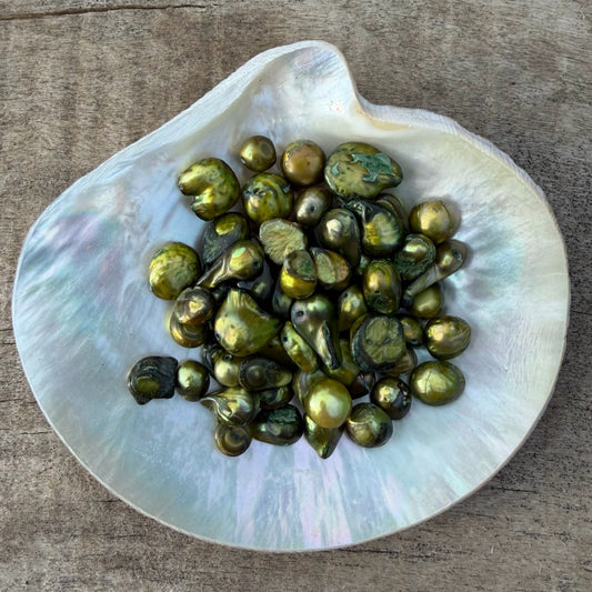 Freshwater Pearls - Chartreuse Baroque