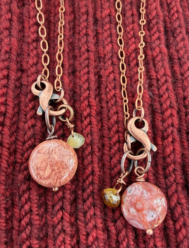 Jasper & Garnet Charm Necklace