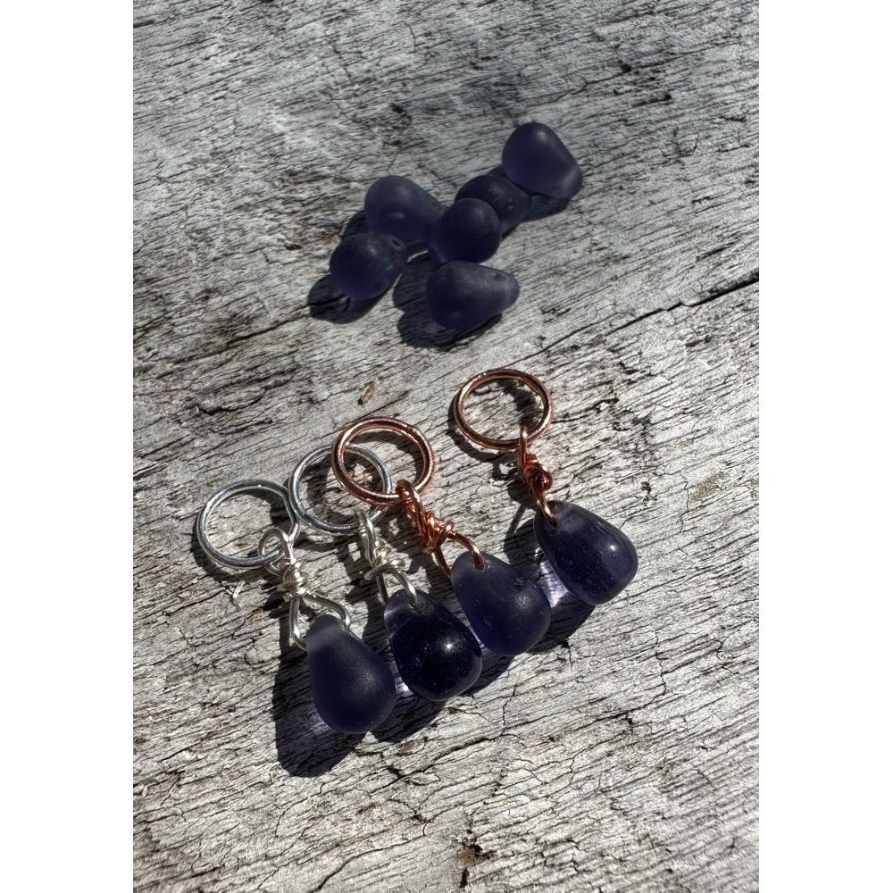 Small Handcrafted Glass Drops - Purple