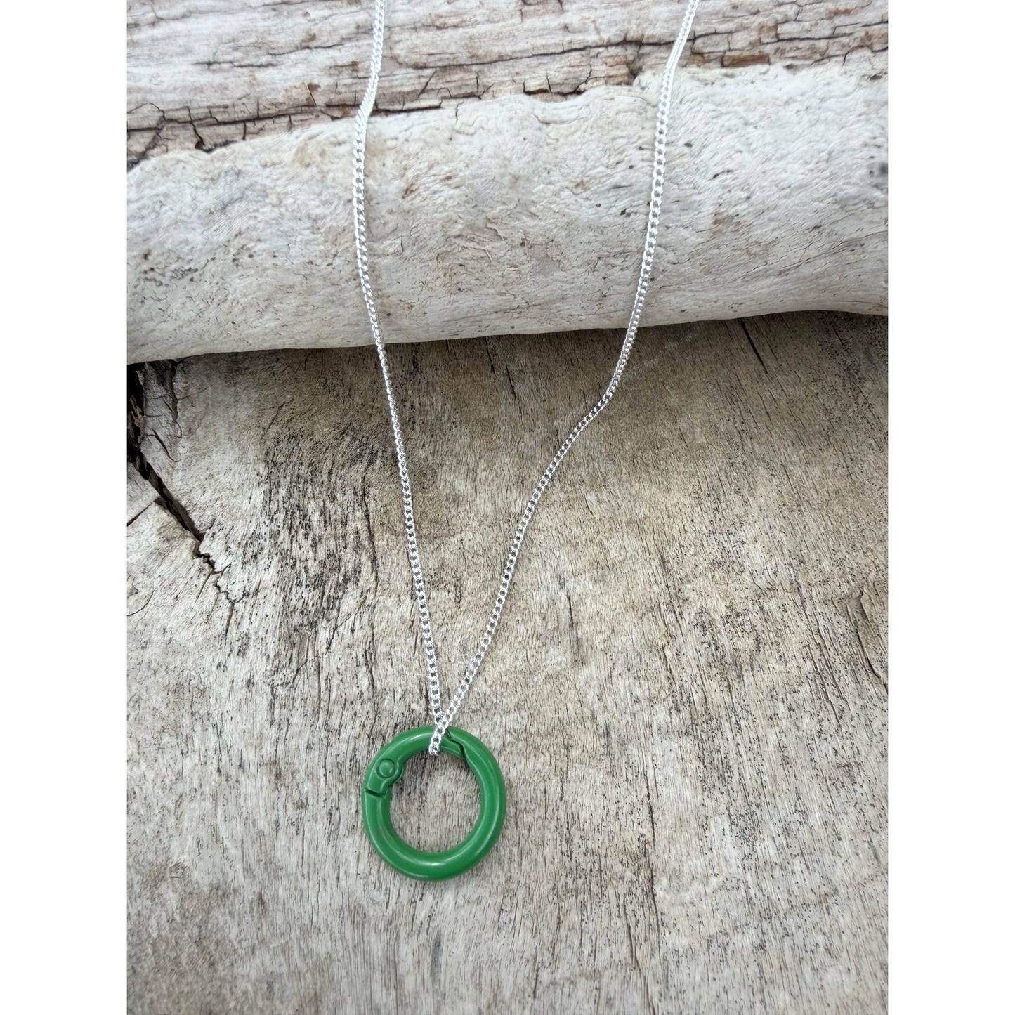 Enameled Clasp Necklace - Kelly Green