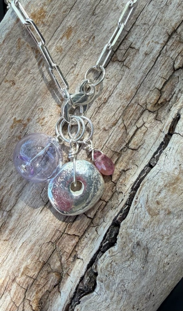 Sterling Charm Necklace - Lilac
