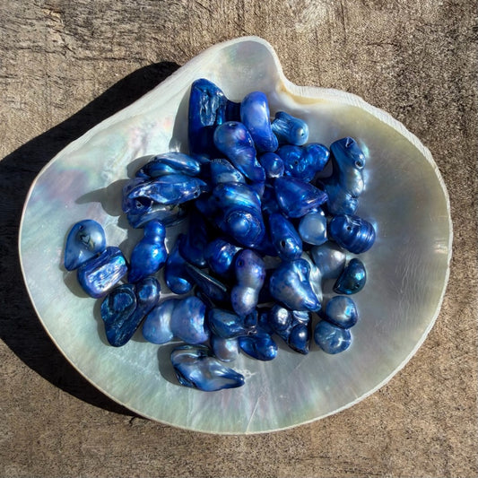 Freshwater Pearls - Azure Blue Baroque