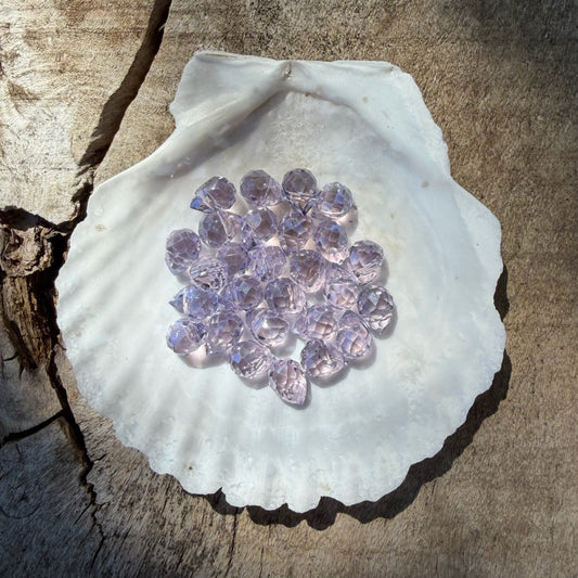 Mini Faceted Glass Crystals - Lilac