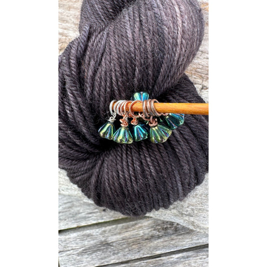 Glass Flower- Dark Green Iridescent