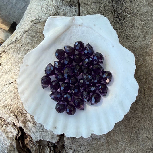 Mini Faceted Glass Crystals - Purple