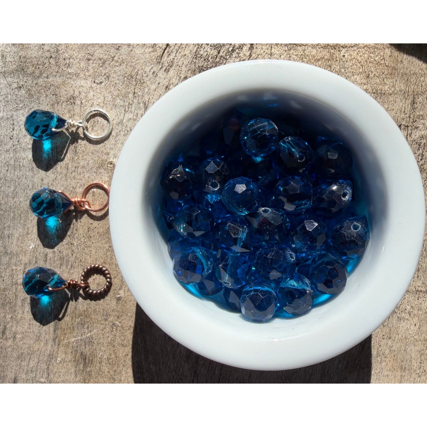 Faceted Glass Crystals - Dark Teal