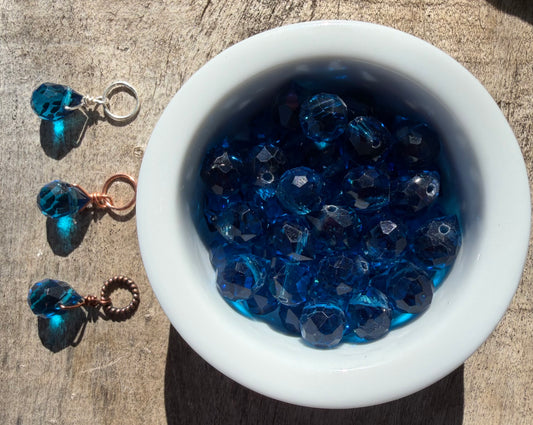 Faceted Glass Crystals - Dark Teal