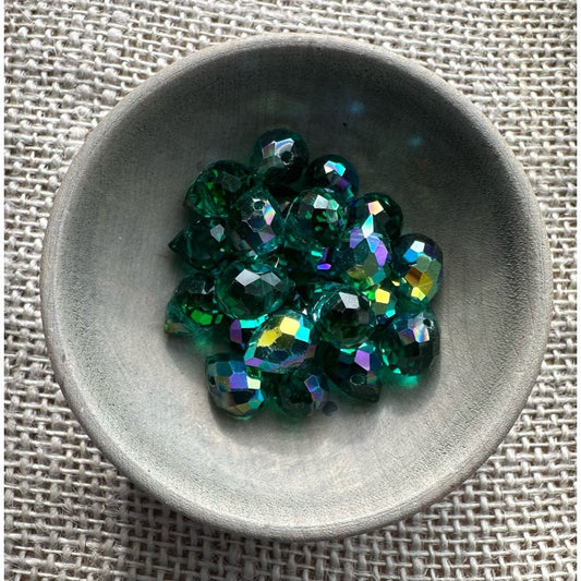 Faceted Glass Crystals - Emerald