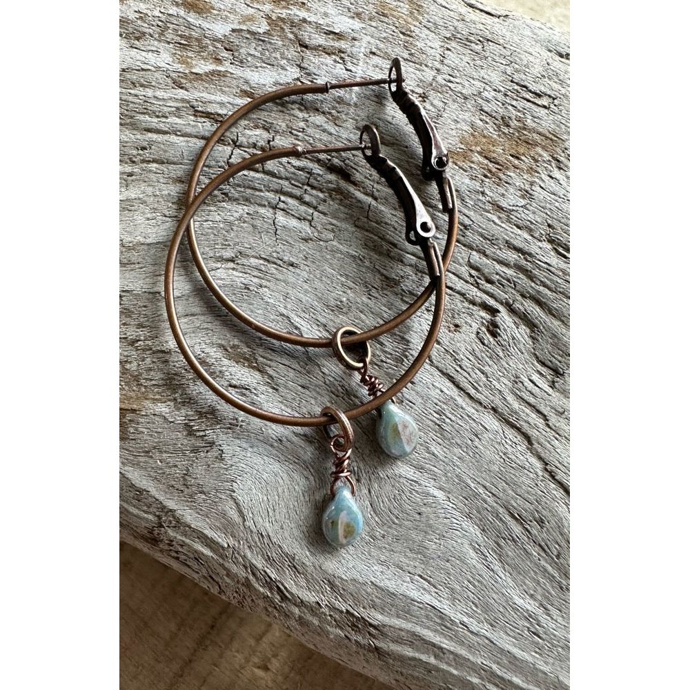 Antique Copper Hoop Earrings