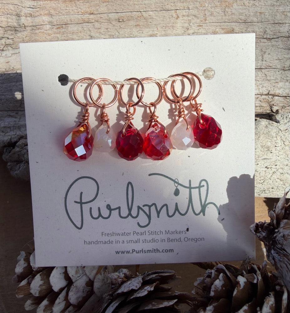 Faceted Glass - Candy Cane