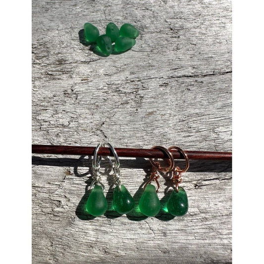 Small Handcrafted Glass Drops - Green